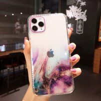 Transparentna maskica otporna na udarce s mramornim uzorkom za iPhone 12 Pro Max - ljubičasti