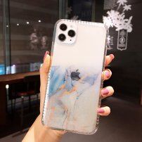 Transparentna maskica otporna na udarce s mramornim uzorkom za iPhone 11 Pro - svjetloplava