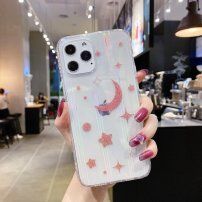 Meka maskica promjenjive boje s ružičastim zvijezdama i mjesecom za iPhone 12 mini - Proziran
