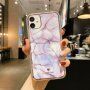 Maskica otporna na udarce s mramornim uzorkom za iPhone 12 Pro Max - ljubičasti