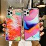 Zaštitna maskica otporna na udarce apstraktna slika za iPhone 11 - plavo - ružičasti