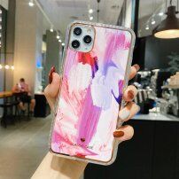 Zaštitna maskica otporna na udarce apstraktna slika za iPhone 12 / 12 Pro - ružičasto - bijeli