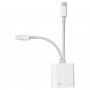 Adapter USB-C i 8 Pin Male za ethernet RJ45 i 8 Pin Female za punjenje za iPhone / iPad - bijeli