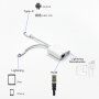 Adapter USB-C i 8 Pin Male za ethernet RJ45 i 8 Pin Female za punjenje za iPhone / iPad - bijeli