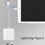 Adapter USB-C i 8 Pin Male za ethernet RJ45 i 8 Pin Female za punjenje za iPhone / iPad - bijeli
