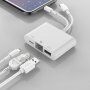 Adapter USB-C i 8 Pin Male za USB / Ethernet RJ45 / 8 Pin Female za iPhone / iPad - bijeli