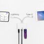 Adapter USB-C i 8 Pin Male za USB / Ethernet RJ45 / 8 Pin Female za iPhone / iPad - bijeli