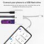 Adapter USB-C i 8 Pin Male za USB / Ethernet RJ45 / 8 Pin Female za iPhone / iPad - bijeli
