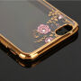 Elegantna maskica sa svjetlucavim kamenčićima za Apple iPhone 6S Plus / 6 Plus - ružičastozlatni sa cvijećem