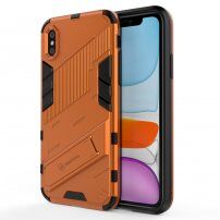 Odolný zaštitna maskica sa stalkom za iPhone X / XS - narančasti
