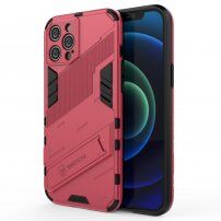 Odolný zaštitna maskica sa stalkom za iPhone 12 Pro Max - ružičasti