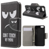Flip futrola s držačem i prostorom za dokumente za iPhone 5 / 5S / SE (2016) - Don't touch my phone