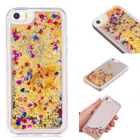 Zaštitna maskica s lebdećim kuglicama za Apple iPhone SE (2016) / 5S / 6 - zlatna sa šarenim srcima
