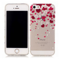 Maskica od meke plastike za Apple iPhone SE (2016) / 5S / 6 - srca i cvijeće