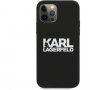 Karl Lagerfeld Stack White Logo silikonska maskica za iPhone 12 Pro Max - crni