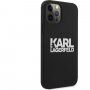 Karl Lagerfeld Stack White Logo silikonska maskica za iPhone 12 Pro Max - crni