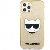 Karl Lagerfeld Choupette Head Glitter maskica za iPhone 12 Pro Max - zlatni