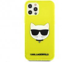 Karl Lagerfeld Choupette Head maskica za iPhone 12 Pro Max - neonska žuta