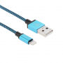 Pleteni kabel za punjenje i sinkronizaciju USB-A / Lightning za iPhone / iPad / iPod / AirPods - 2 m - plava