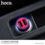 HOCO auto punjač s dva USB ulaza za Apple iPhone / iPad / iPod - crvena