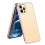 Maskica s tekstuomu karbonskih vlakana i zašti zaštitnim okvirom za iPhone 12 mini - ružičasto zlatni