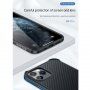 Maskica s tekstuomu karbonskih vlakana i zašti zaštitnim okvirom za iPhone 11 - crni