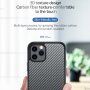 Maskica s tekstuomu karbonskih vlakana i zašti zaštitnim okvirom za iPhone 11 Pro Max - crni