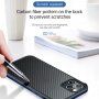 Maskica s tekstuomu karbonskih vlakana i zašti zaštitnim okvirom za iPhone 11 Pro Max - crni