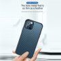 Maskica s tekstuomu karbonskih vlakana i zašti zaštitnim okvirom za iPhone 12 / 12 Pro - crni
