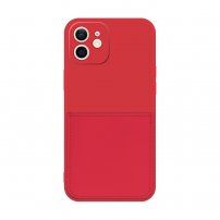 Zaštitna maskica s džepom za kartice za iPhone 12 mini - crveni