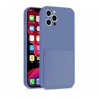 Zaštitna maskica s džepom za kartice za iPhone 12 Pro Max - plavo-siva