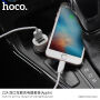 HOCO set auto punjača s dva USB ulaza i lightning kablom za Apple uređaj - bijela
