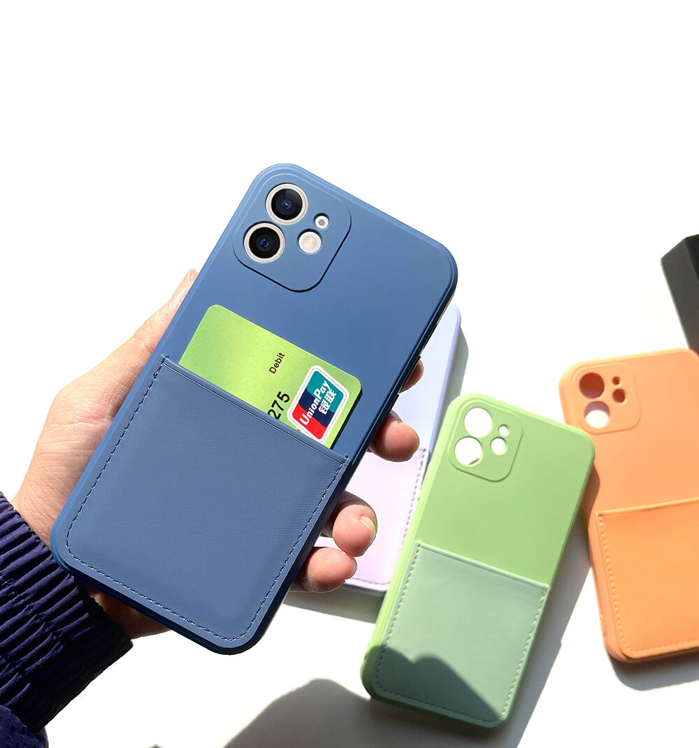 Zaštitna maskica s džepom za kartice za iPhone 12 - petrolej