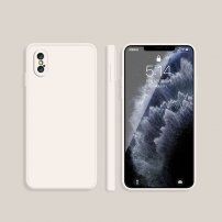 Silikonska zaštitna maskica s ravnim rubovima za iPhone X / XS - bež