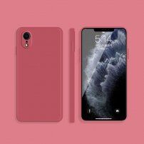 Silikonska zaštitna maskica s ravnim rubovima za iPhone XR - crveni