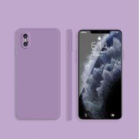 Silikonska zaštitna maskica s ravnim rubovima za iPhone XS Max - ljubičasti