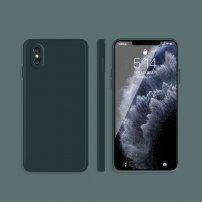 Silikonska zaštitna maskica s ravnim rubovima za iPhone XS Max - tamno zeleni