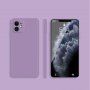 Silikonska zaštitna maskica s ravnim rubovima za iPhone 11 - ljubičasti