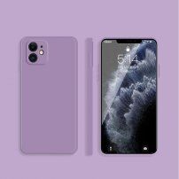 Silikonska zaštitna maskica s ravnim rubovima za iPhone 11 - ljubičasti