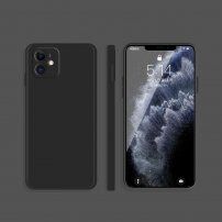 Silikonska zaštitna maskica s ravnim rubovima za iPhone 11 - crni