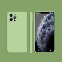 Silikonska zaštitna maskica s ravnim rubovima za iPhone 12 Pro Max - zeleni