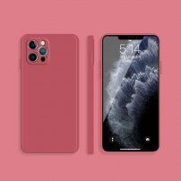 Silikonska zaštitna maskica s ravnim rubovima za iPhone 12 Pro - crveni