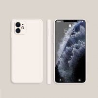 Silikonska zaštitna maskica s ravnim rubovima za iPhone 12 - bež
