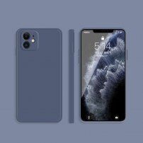 Silikonska zaštitna maskica s ravnim rubovima za iPhone 12 - sivoplava