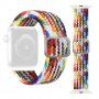 Remen s uzorkom pletenice za Apple Watch 42mm / 41mm / 40mm / 38mm - duginih boja