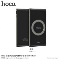 HOCO prijenosno napajanje 8000mAh s bežičnim punjenjem za Apple iPhone - crna