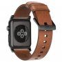 Nomad Horween Modern kožni remen za Apple Watch Ultra 49mm / 46mm / 45mm / 44mm / 42mm - smeđi s crnom kopčom