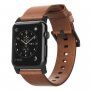 Nomad Horween Modern kožni remen za Apple Watch Ultra 49mm / 46mm / 45mm / 44mm / 42mm - smeđi s crnom kopčom