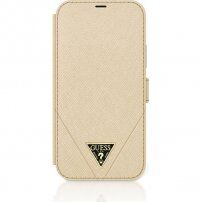 Guess Saffiano V Stitch Book flip futrola za iPhone 12 / 12 Pro - Zlatno