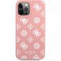 Guess Liquid Silicone White Peony maskica za iPhone 12 Pro Max - ružičasti
